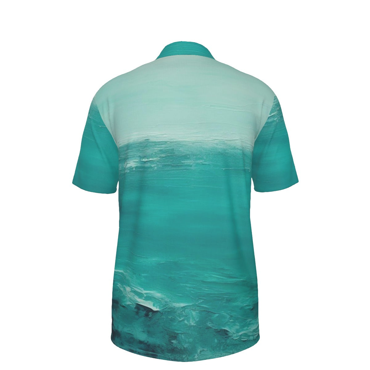 Bailees Sea Green Print Men's Polo Collar Jersey