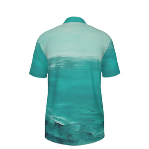 Bailees Sea Green Print Men's Polo Collar Jersey