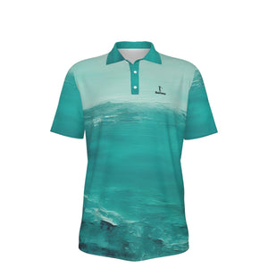 Bailees Sea Green Print Men's Polo Collar Jersey