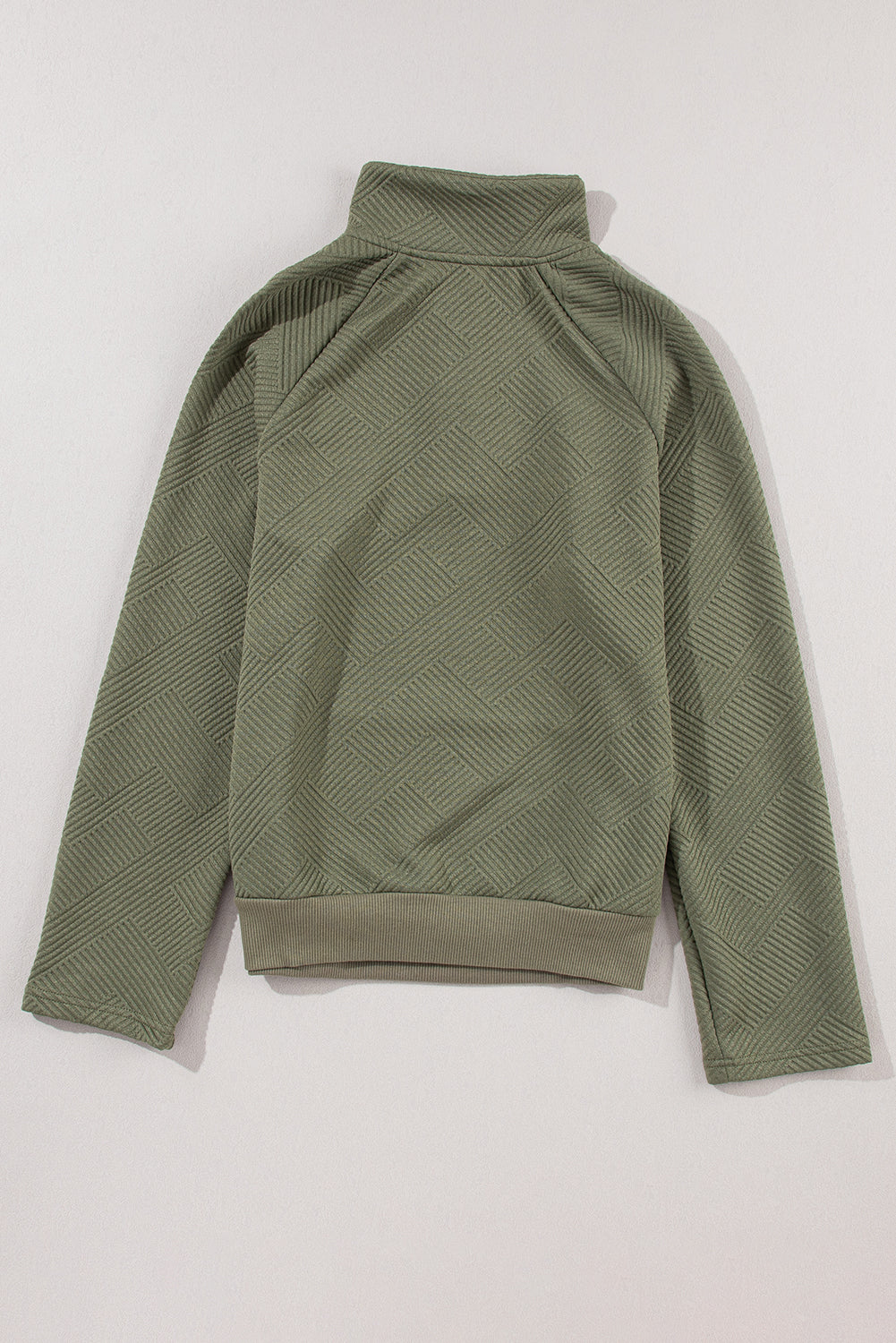 Laurel Green Textured Knit Buttoned Kangaroo Pocket Sweatshirt