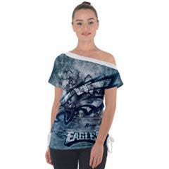 Off Shoulder Tie-Up T-Shirt ladyeagle