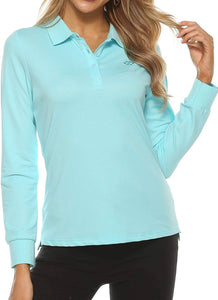 AjezMax Womens Golf Shirts Long Sleeve Polo Shirt
