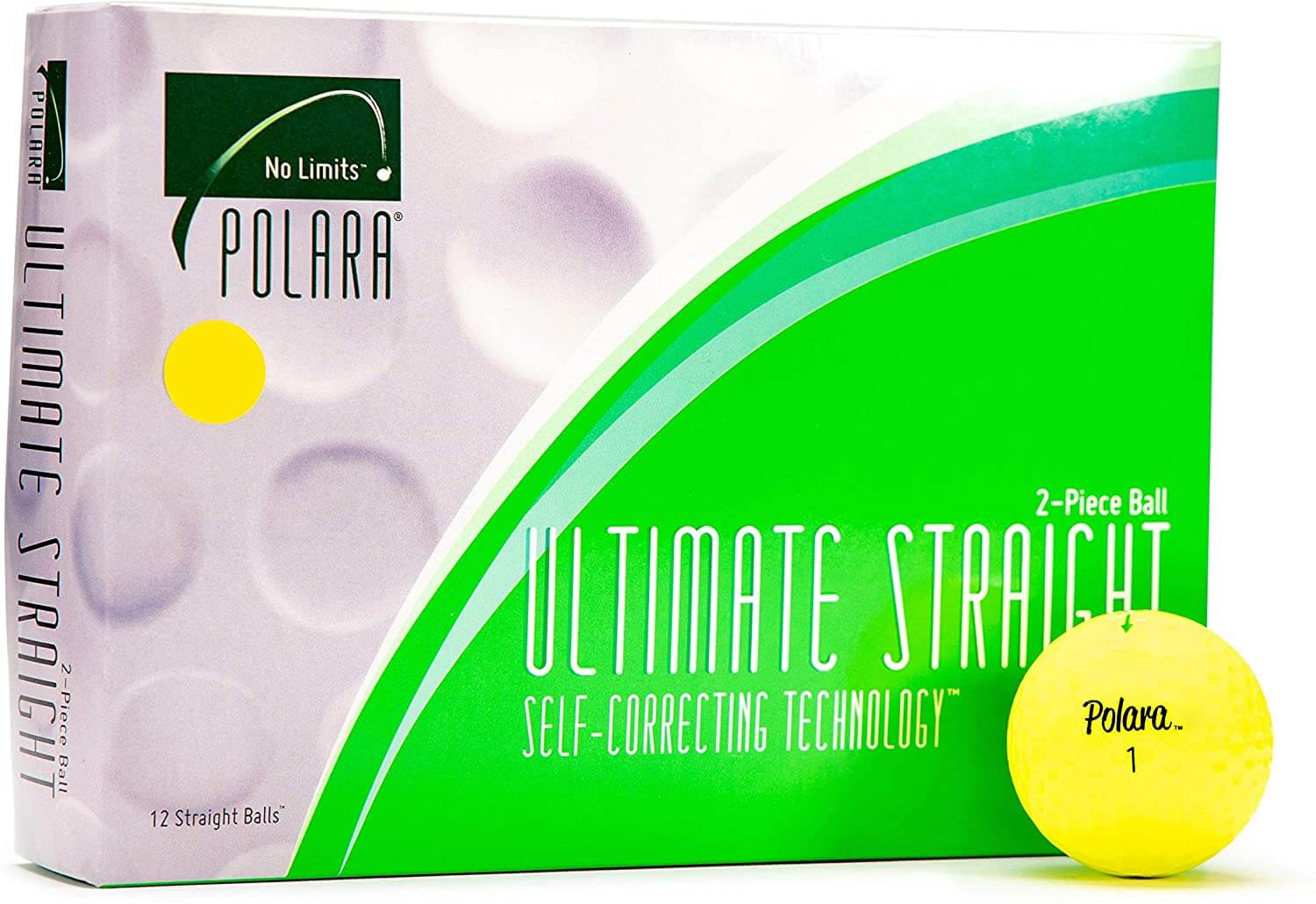 Polara Self Correcting 2-Piece Golf Balls, Pack of 12