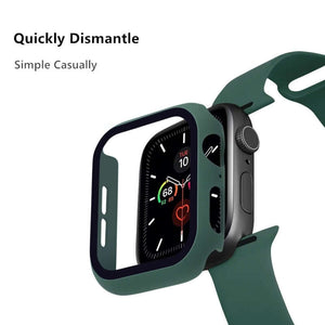 Glass+Strap for Apple Watch band 44mm 40mm 38mm 42mm Screen Protector+Case+belt Accessories Bracelet iWatch series 6 5 4 3 se 40