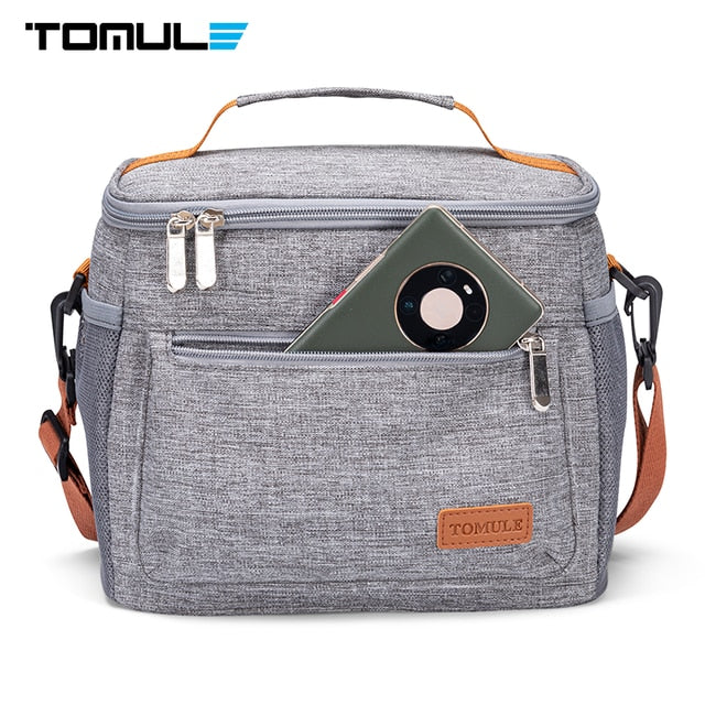 TOMULE Portable Lunch Bag Thermal Insulated Cooler Bag Picnic Food Storage Bags 9L Shoulder Lunch Box Tote Travel Picnic Handbag