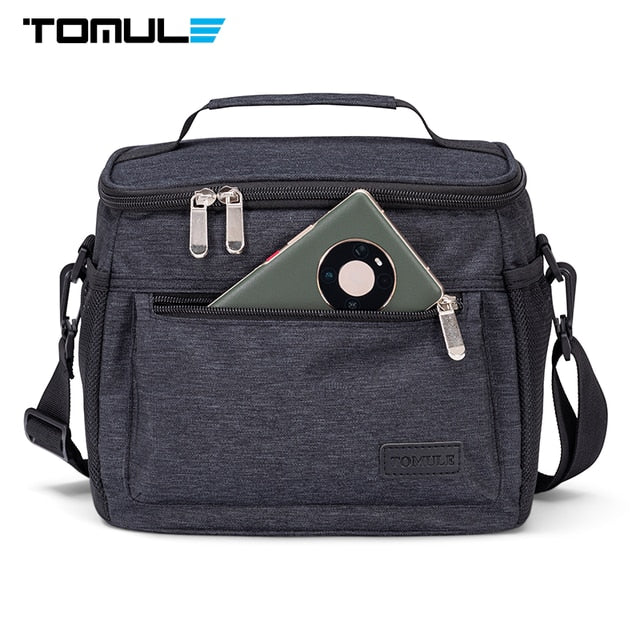 TOMULE Portable Lunch Bag Thermal Insulated Cooler Bag Picnic Food Storage Bags 9L Shoulder Lunch Box Tote Travel Picnic Handbag