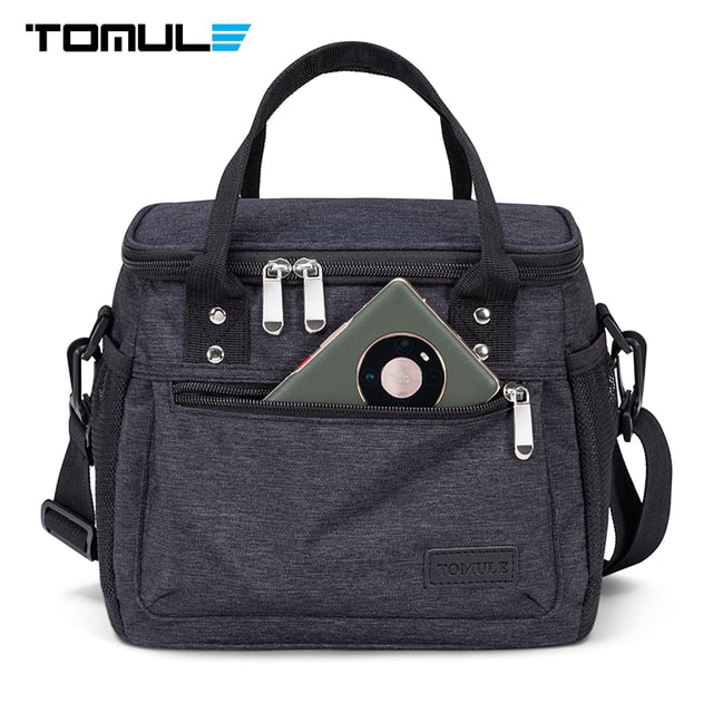 TOMULE Portable Lunch Bag Thermal Insulated Cooler Bag Picnic Food Storage Bags 9L Shoulder Lunch Box Tote Travel Picnic Handbag