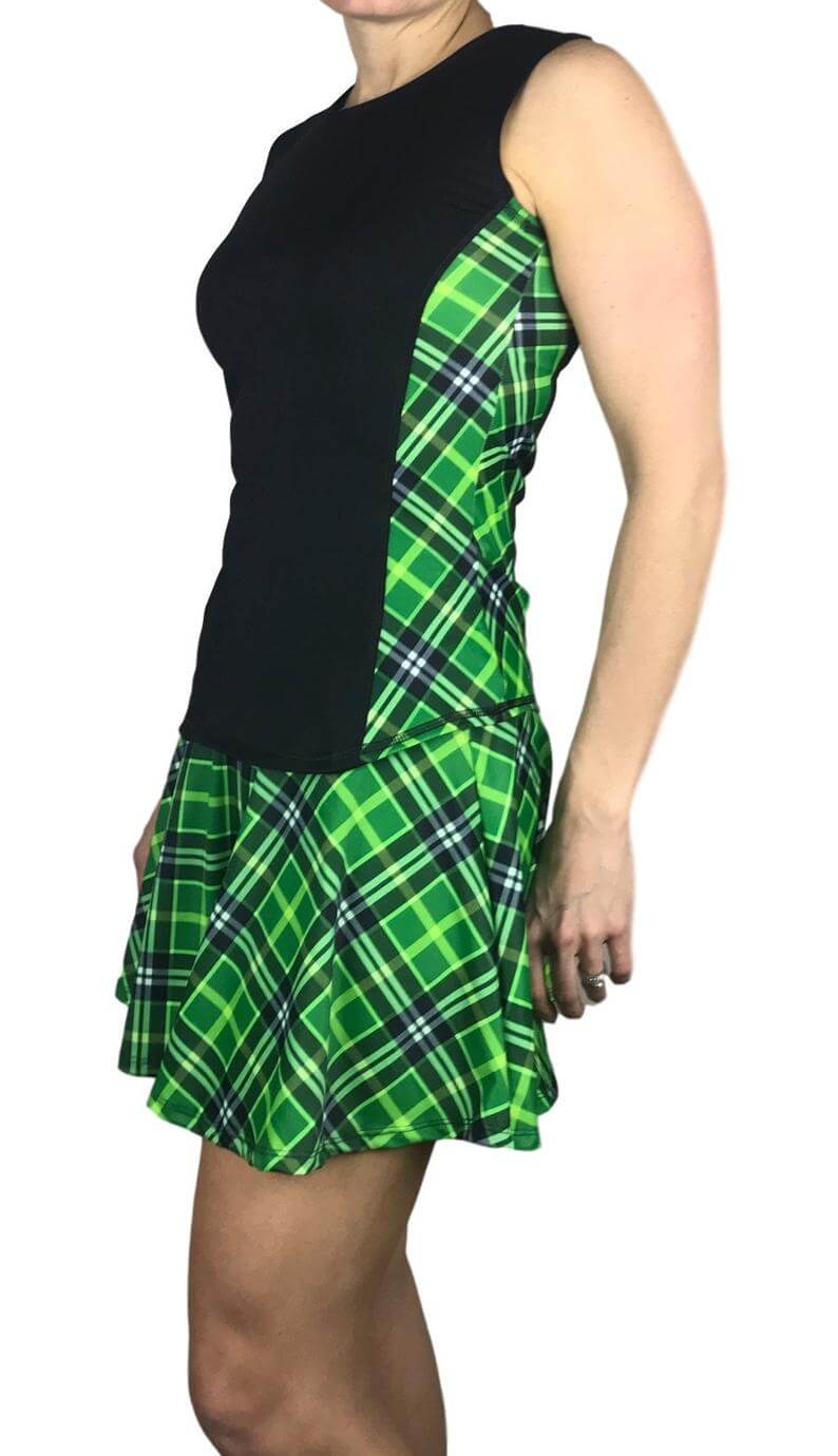 Green Plaid Women's Golf Outfit