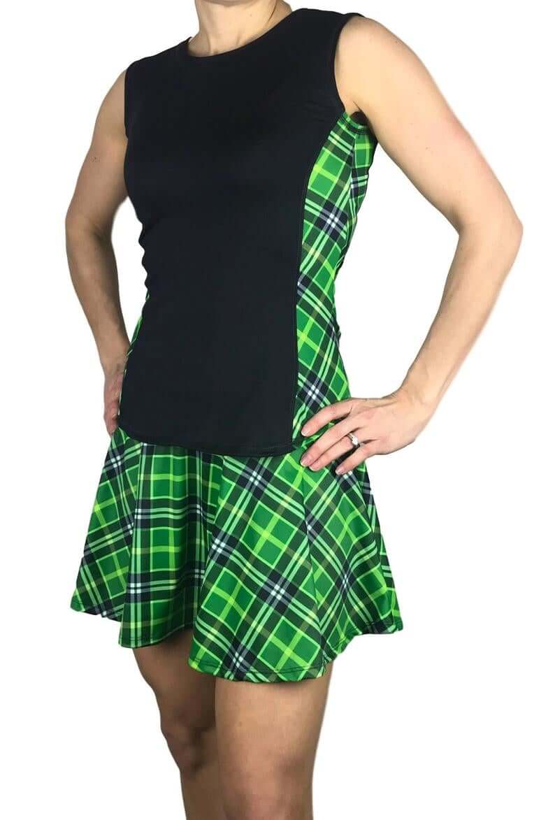 Green Plaid Women's Golf Outfit